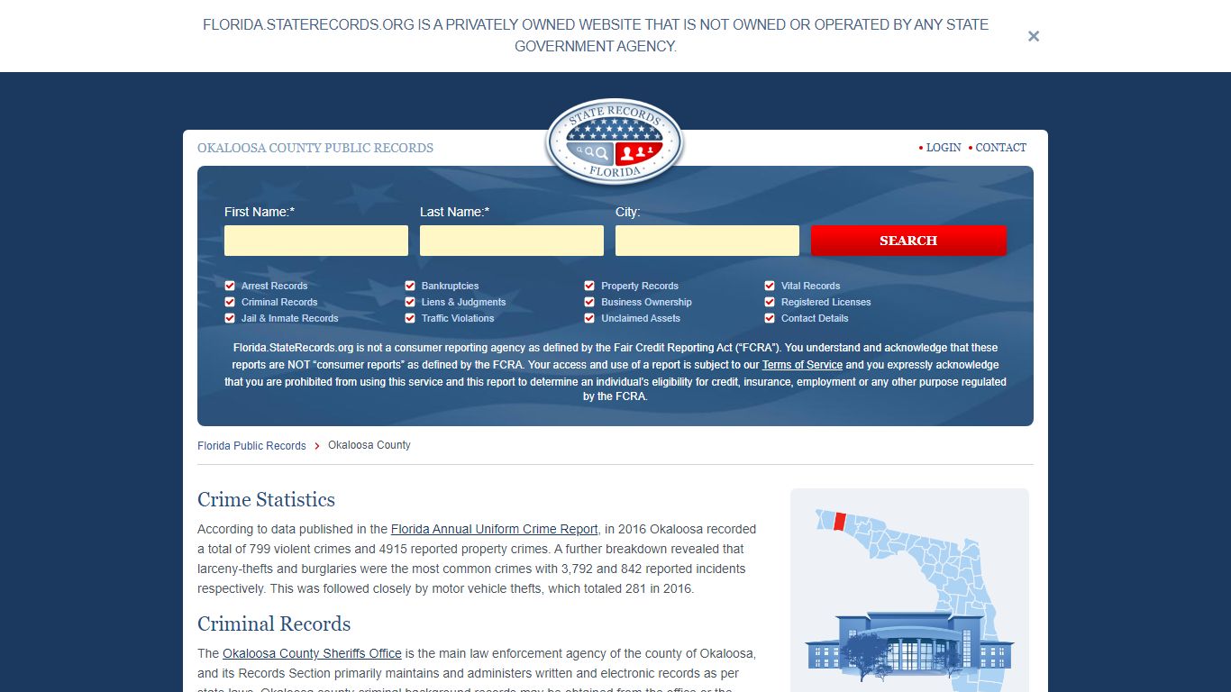 Okaloosa County Arrest, Court, and Public Records - Florida State Records
